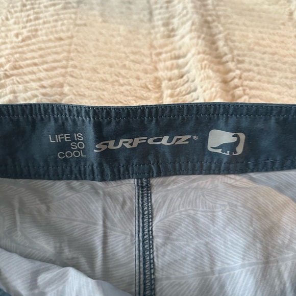 NWOT SURF CUZ Men's Vintage Cruzer Stretch Boardshort Chino Shorts blue leaf - Picture 6 of 16